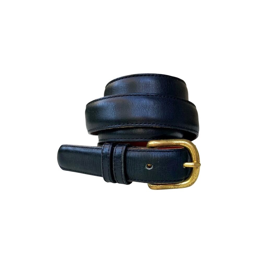 Vintage Coach 6600 Black Glovetanned Leather Belt Solid Brass Made in USA Unisex